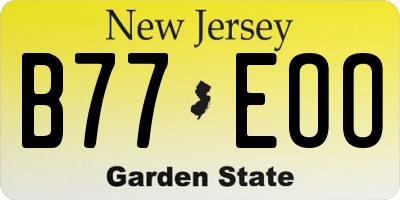 NJ license plate B77EOO