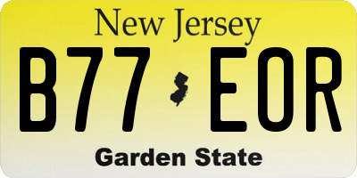 NJ license plate B77EOR