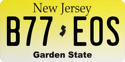 NJ license plate B77EOS