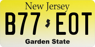 NJ license plate B77EOT