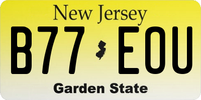 NJ license plate B77EOU