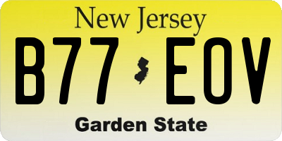 NJ license plate B77EOV