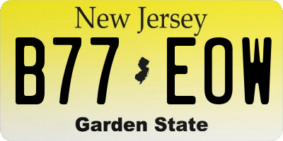 NJ license plate B77EOW