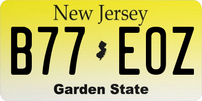 NJ license plate B77EOZ