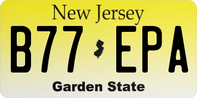 NJ license plate B77EPA