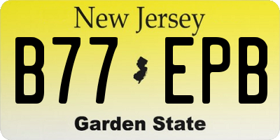 NJ license plate B77EPB