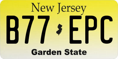NJ license plate B77EPC