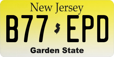 NJ license plate B77EPD