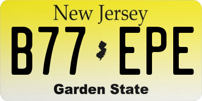 NJ license plate B77EPE