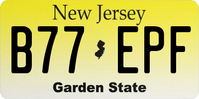 NJ license plate B77EPF