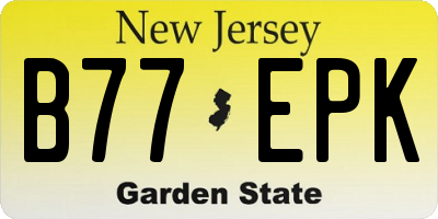 NJ license plate B77EPK
