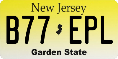 NJ license plate B77EPL