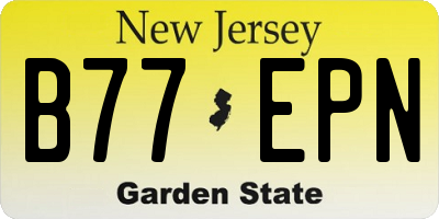 NJ license plate B77EPN