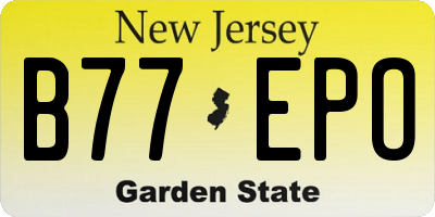 NJ license plate B77EPO