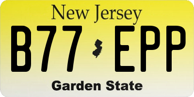 NJ license plate B77EPP