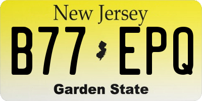 NJ license plate B77EPQ