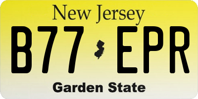 NJ license plate B77EPR
