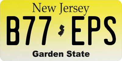NJ license plate B77EPS