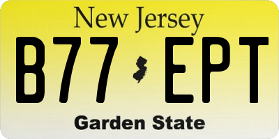 NJ license plate B77EPT