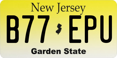 NJ license plate B77EPU