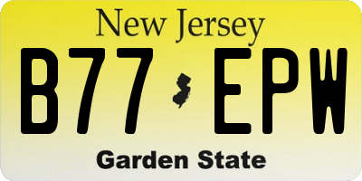 NJ license plate B77EPW