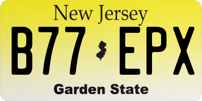 NJ license plate B77EPX