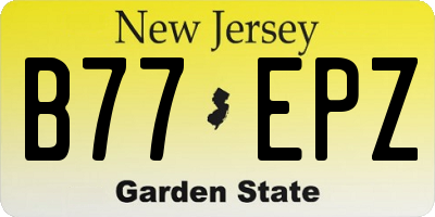 NJ license plate B77EPZ