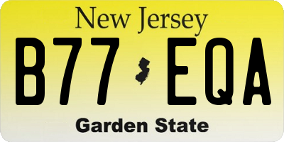 NJ license plate B77EQA