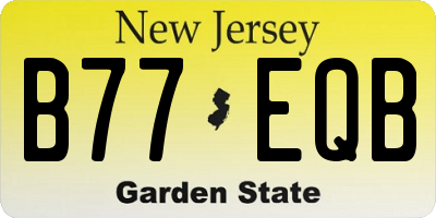 NJ license plate B77EQB