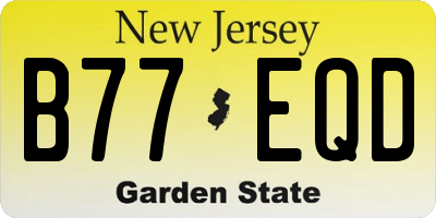 NJ license plate B77EQD