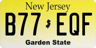 NJ license plate B77EQF