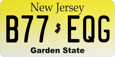 NJ license plate B77EQG