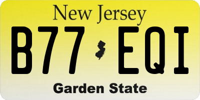NJ license plate B77EQI