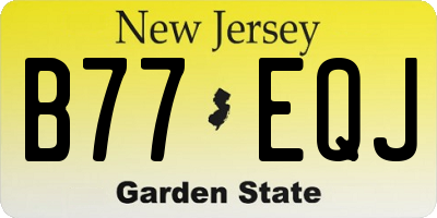 NJ license plate B77EQJ
