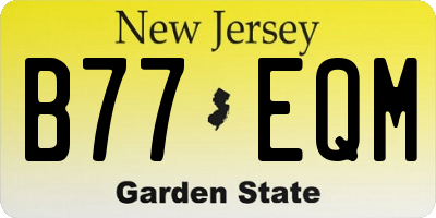 NJ license plate B77EQM