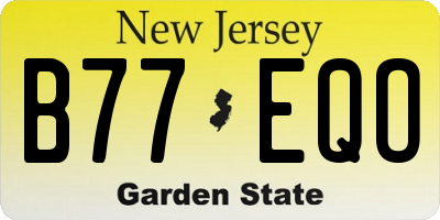 NJ license plate B77EQO