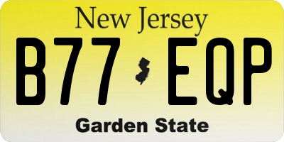 NJ license plate B77EQP