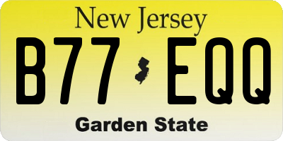 NJ license plate B77EQQ