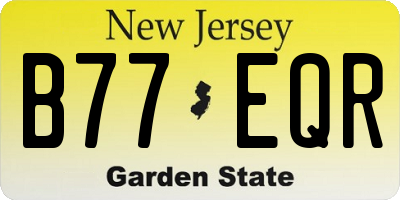 NJ license plate B77EQR