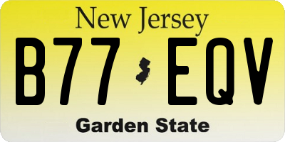 NJ license plate B77EQV