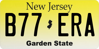 NJ license plate B77ERA
