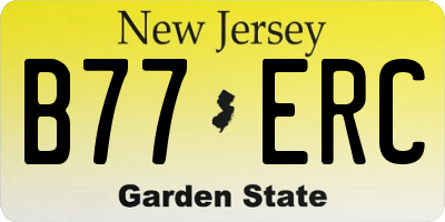 NJ license plate B77ERC