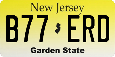 NJ license plate B77ERD
