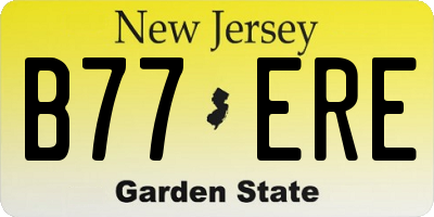 NJ license plate B77ERE