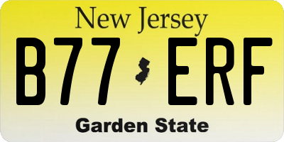 NJ license plate B77ERF