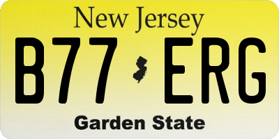 NJ license plate B77ERG