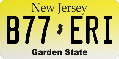 NJ license plate B77ERI