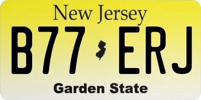NJ license plate B77ERJ