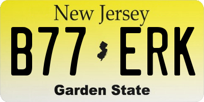 NJ license plate B77ERK