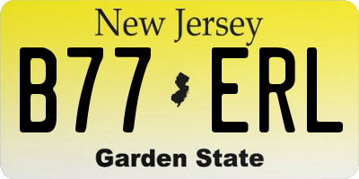 NJ license plate B77ERL